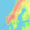 Topografisk karta Sverige, höjd, relief