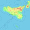 Topografisk karta Sicilien, höjd, relief