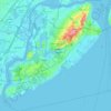 Topografisk karta Staten Island, höjd, relief
