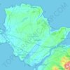 Topografisk karta Anglesey, höjd, relief