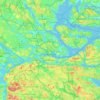 Topografisk karta Stockholms kommun, höjd, relief