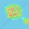 Topografisk karta Tahiti, höjd, relief