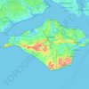 Topografisk karta Isle of Wight, höjd, relief