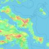 Topografisk karta Εύβοια, höjd, relief