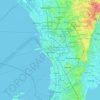 Topografisk karta Manila, höjd, relief