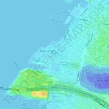 Topografisk karta Sibbarp, höjd, relief
