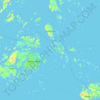 Topografisk karta Sottunga, höjd, relief