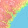 Topografisk karta Västernorrlands län, höjd, relief