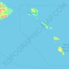 Topografisk karta Wakatobi, höjd, relief