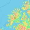 Topografisk karta Senja, höjd, relief