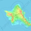 Topografisk karta Oʻahu, höjd, relief