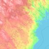 Topografisk karta Grans sameby, höjd, relief