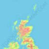 Topografisk karta Skottland, höjd, relief