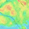Topografisk karta Tegnérlunden, höjd, relief