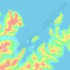 Topografisk karta Unalaska, höjd, relief